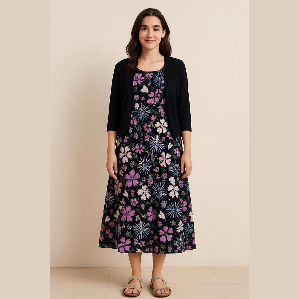 Attitudes by Renee Como Jersey Maxi Dress and Cardigan Shrug Set Size XSP NWT